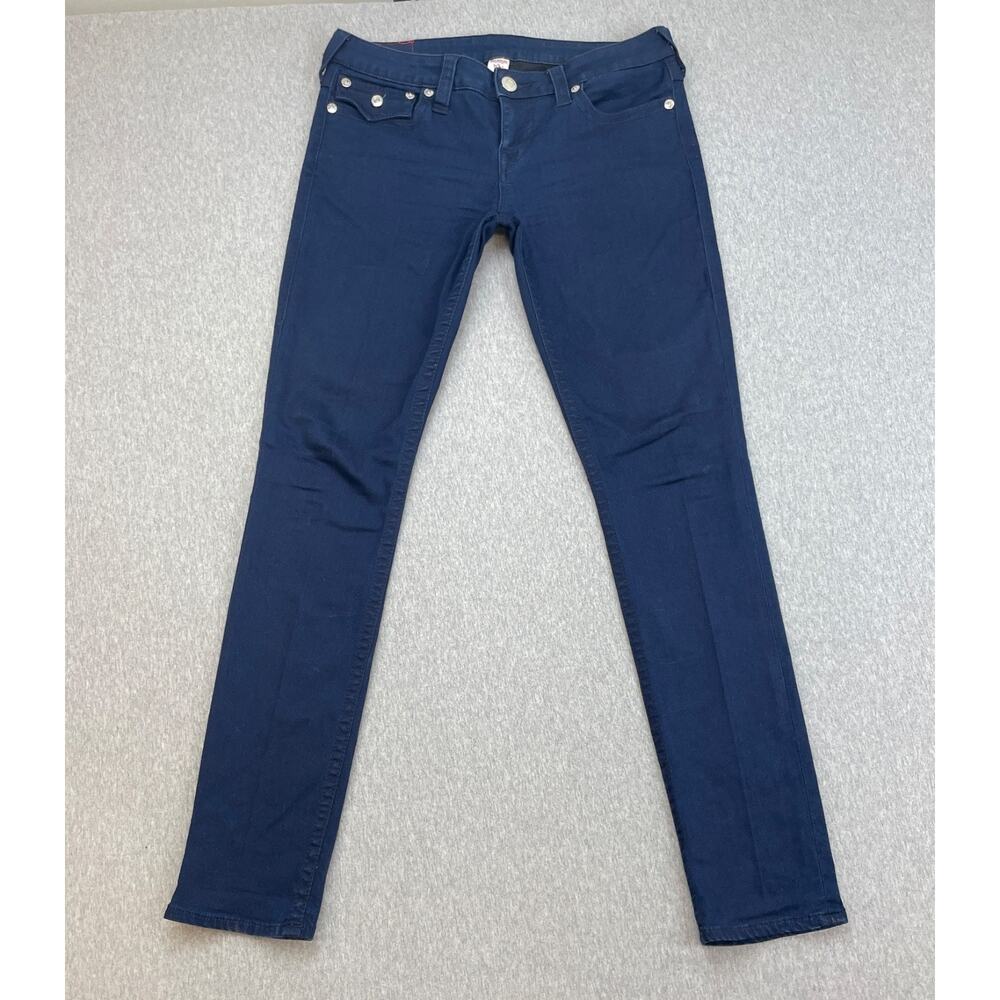 True Religion Jeans Womens 31 Blue Denim Cotton Blend Stretch Skinny